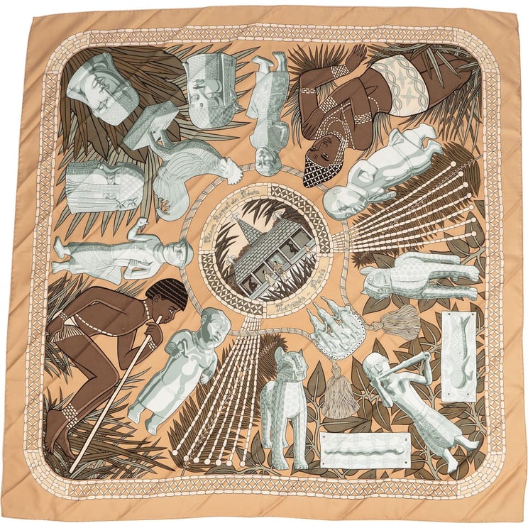 Hermès Hermès Palais Royal du Benin Silk 90 Scarf Tuch