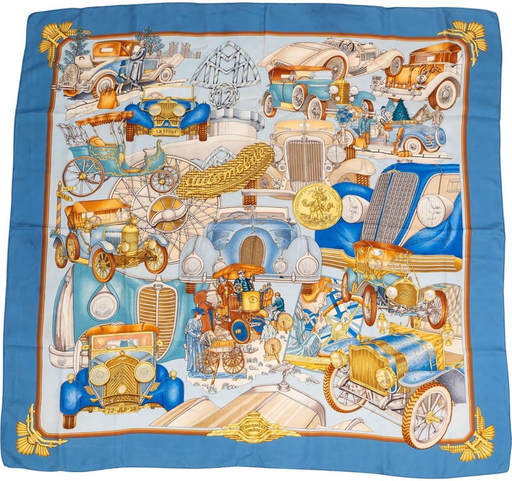 Hermès Hermès Automobile Club Silk Carre 90 Scarf Tuch