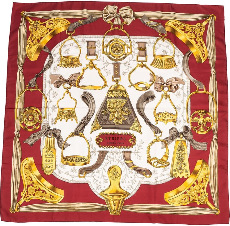 Hermès Hermès Etriers Silk 90 Scarf Tuch