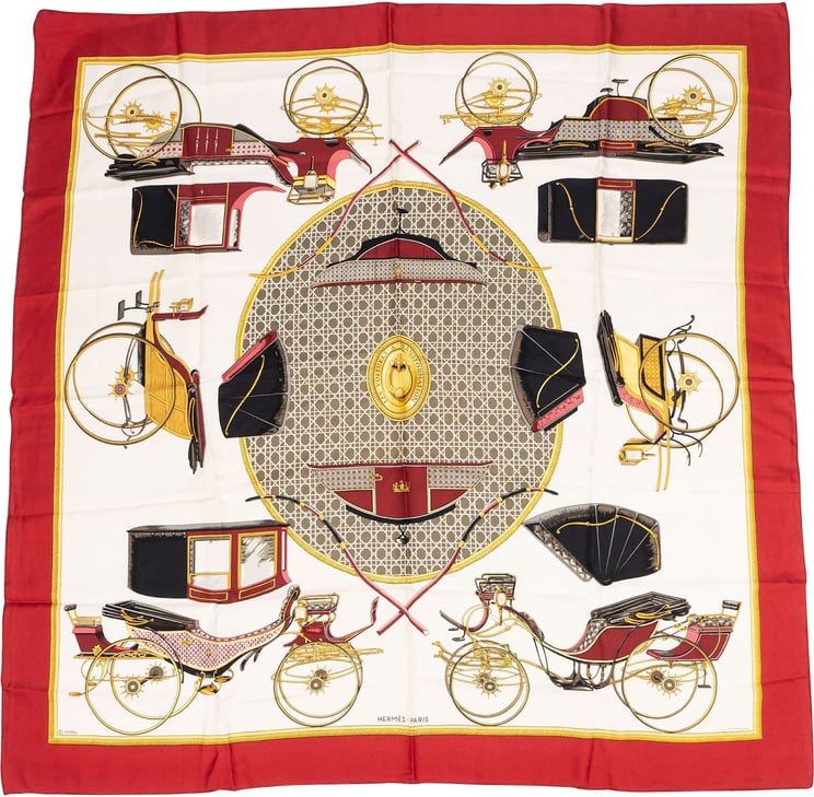 Hermès Hermès Les Voitures Nouvelles Silk 90 Scarf Tuch