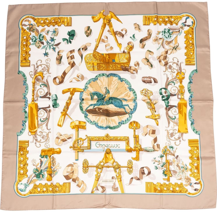 Hermès Hermès Copeaux Silk 90 Scarf Tuch