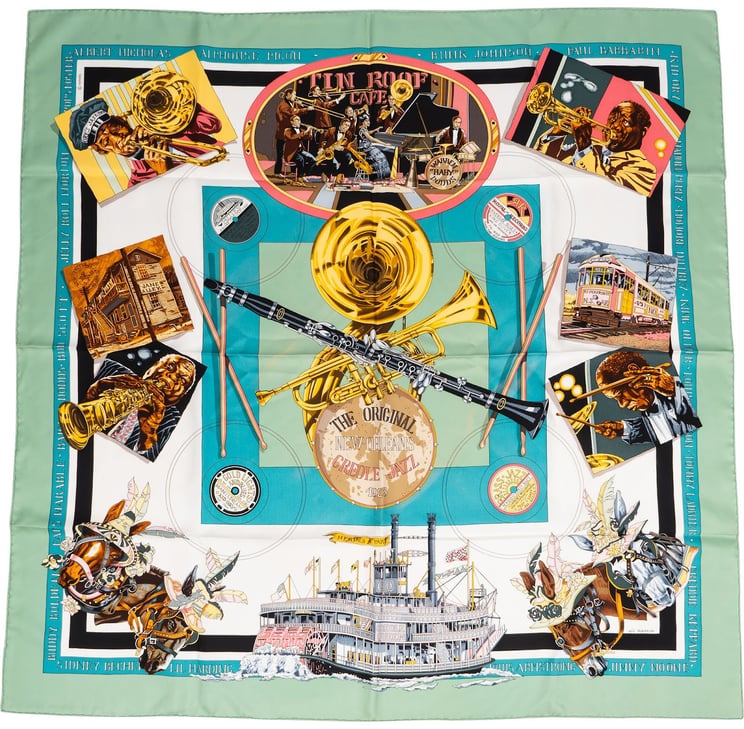 Hermès Hermès New Orleans Creole Jazz Silk 90 Scarf Tuch