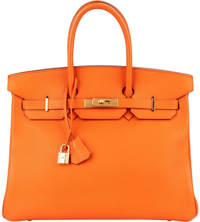 Hermès Hermès Orange H Togo Leather Birkin 35 Handbag