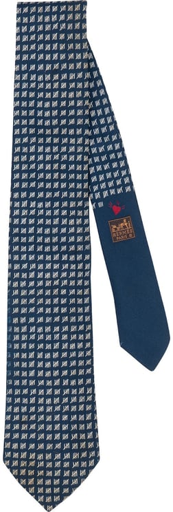 Hermès Hermès Tally Heart Mark Print Crab Motif Silk Tie Krawatte