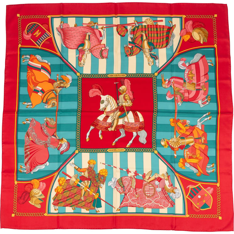 Hermès Hermès Chocs en Plumes Silk 90 Scarf Tuch