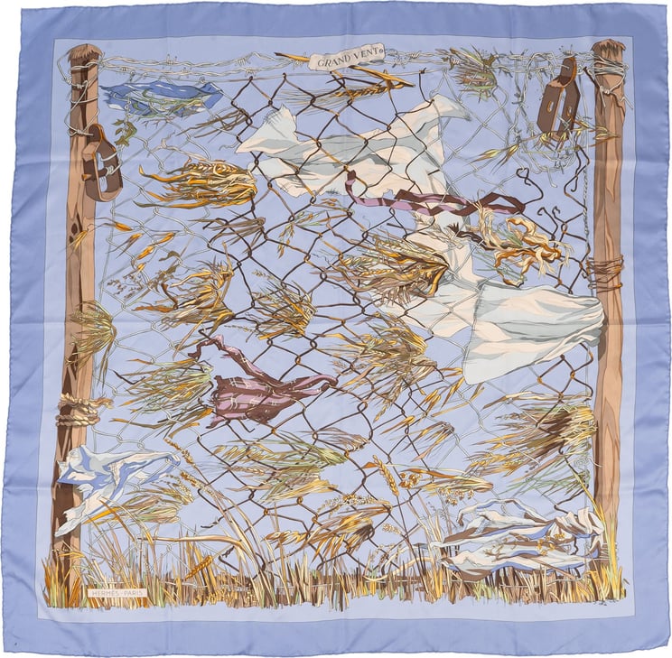 Hermès Hermès Grand Vent Silk Carre 90 Scarf Tuch