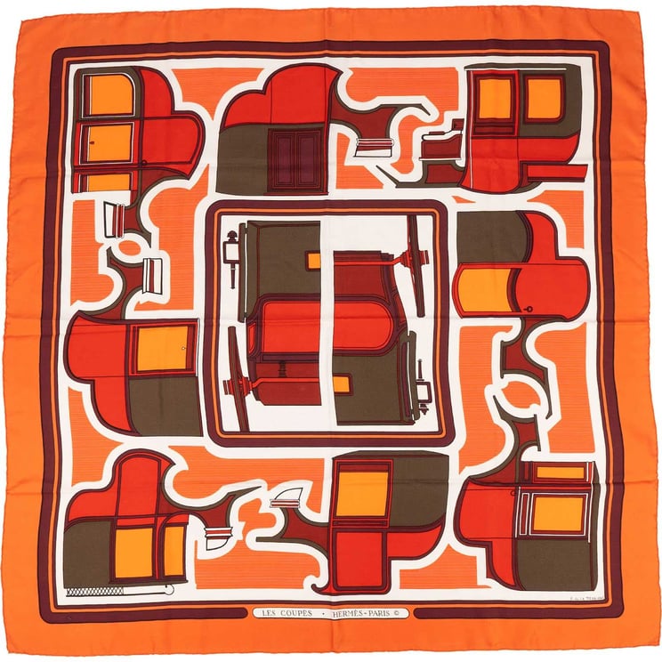 Hermès Hermès Les Coupés Silk Carre 90 Scarf Tuch