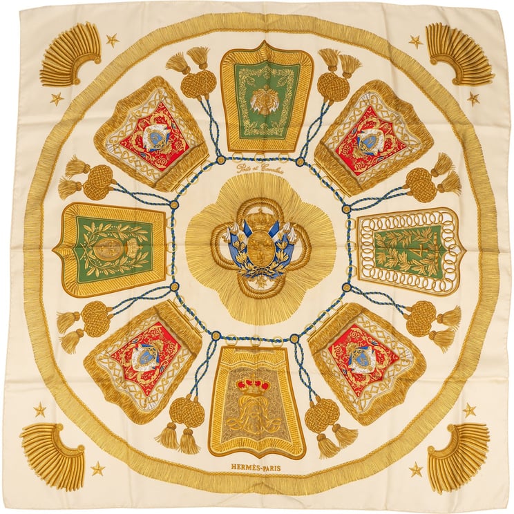 Hermès Hermès Soie et Canons Silk Carre 90 Scarf Tuch