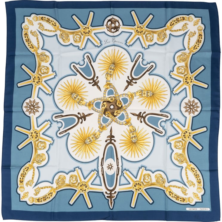Hermès Hermès Les Eperons Silk Carre 90 Scarf Tuch