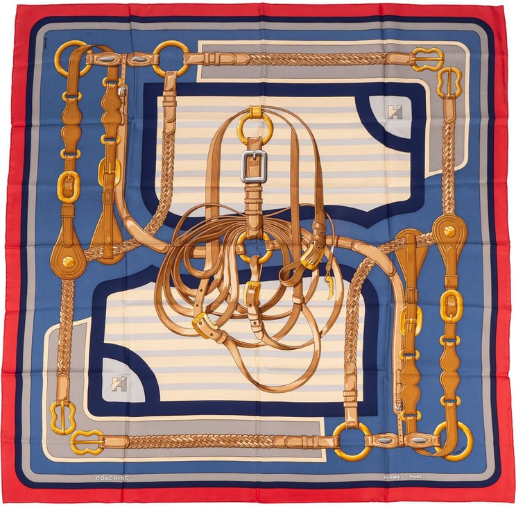 Hermès Hermès Coaching Silk Carre 90 Scarf Tuch