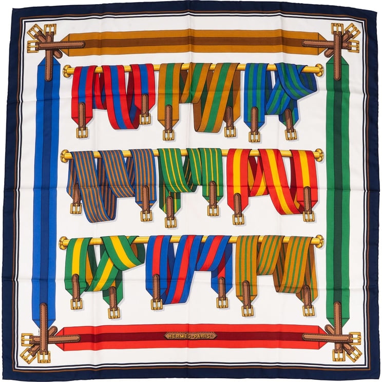 Hermès Hermès Sangles Silk 90 Scarf Tuch
