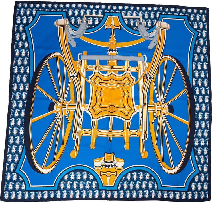 Hermès Hermès Silk Les Roues de Phaeton Carre 90 Tuch Scarf
