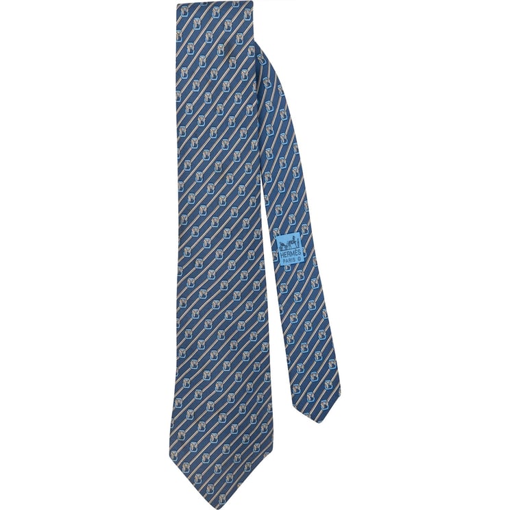 Hermès Hermès Horsebit Striped Pattern Silk Tie Krawatte