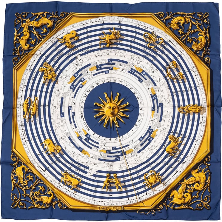 Hermès Hermès Dies et Hore Astrologie Silk 90 Scarf Tuch