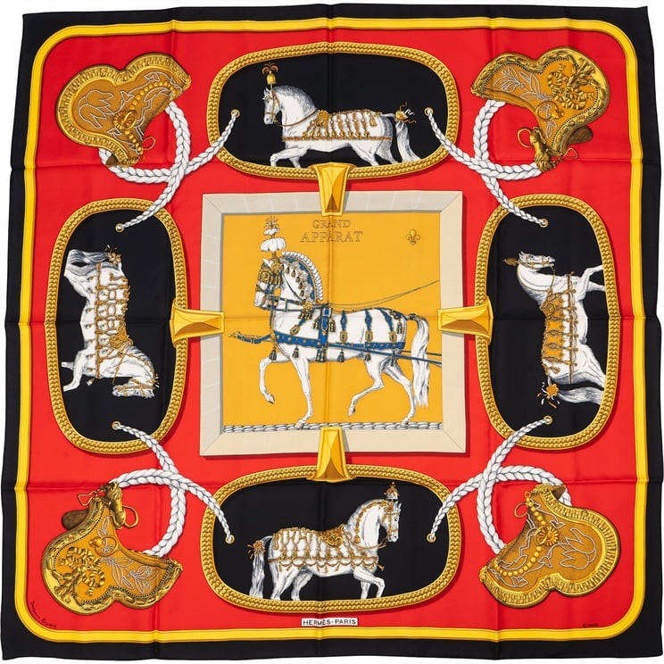 Hermès Hermès Grand Apparat Silk 90 Scarf Tuch