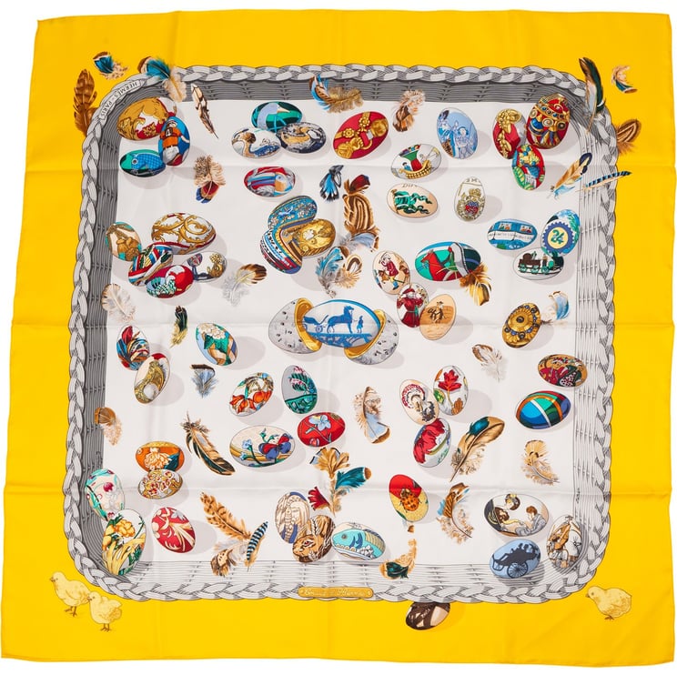 Hermès Hermès Oeufs a la Neige Silk90 Scarf Tuch