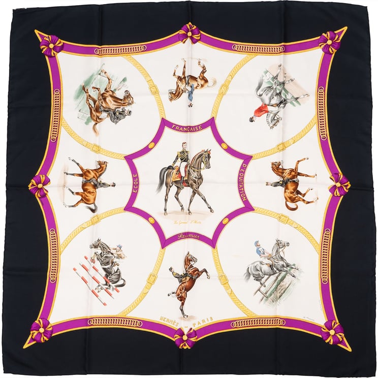 Hermès Hermès Ecole Francaise d'Equitation Silk 90 Scarf Tuch