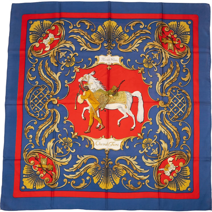 Hermès Hermès Cheval Turc Silk 90 Scarf Tuch