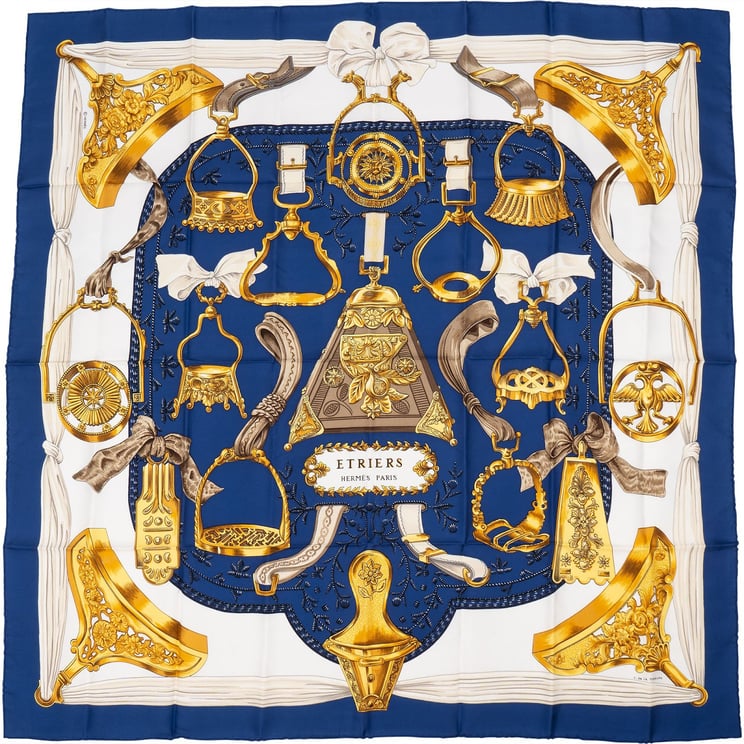 Hermès Hermès Etriers Silk Carre 90 Scarf Tuch