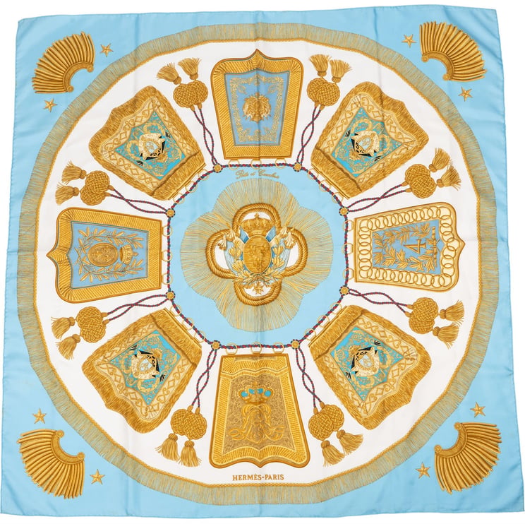 Hermès Hermès Fêtes et Combats Silk Carre 90 Scarf Tuch