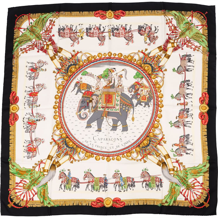 Hermès Hermès Caparaçons la France et de l'Inde Silk 90 Scarf Tuch