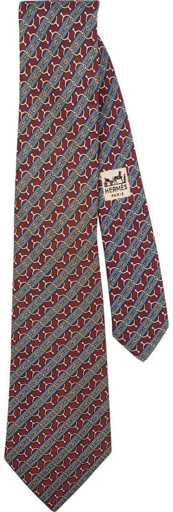 Hermès Hermès Chaîne d'Ancre Striped Silk Tie Krawatte