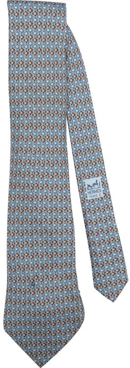 Hermès Hermès Geometric Fish Print Silk Tie Krawatte