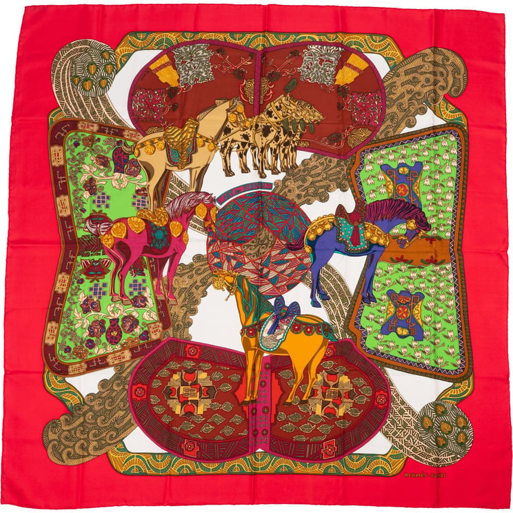 Hermès Hermès L'Art de la Steppe Silk Carre 90 Scarf Tuch