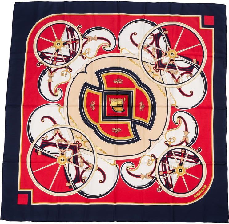 Hermès Hermès Les Voitures à Transformation Silk 90 Scarf Tuch