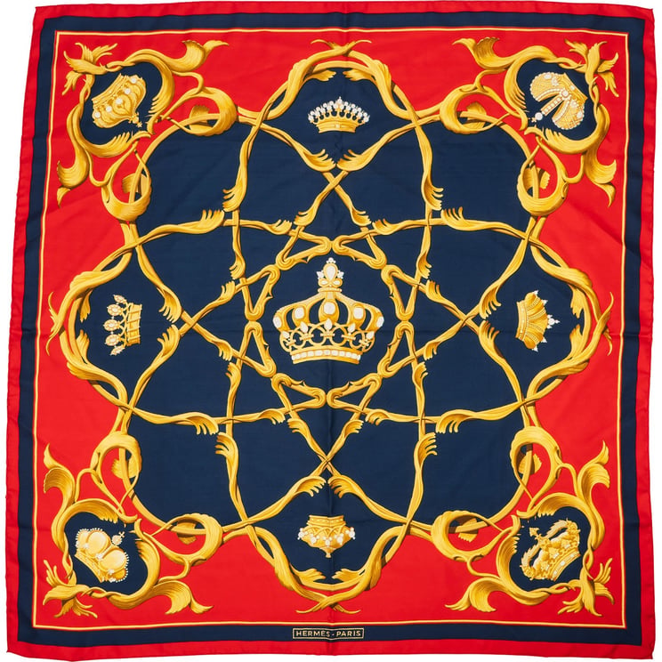 Hermès Hermès Couronnes Silk 90 Scarf Tuch