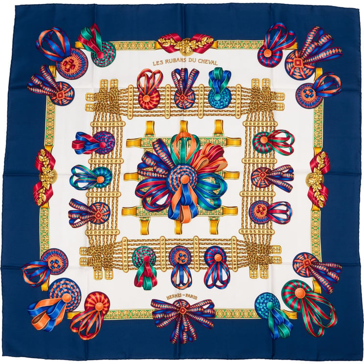 Hermès Hermès Les Rubans Du Cheval Silk 90 Scarf Tuch