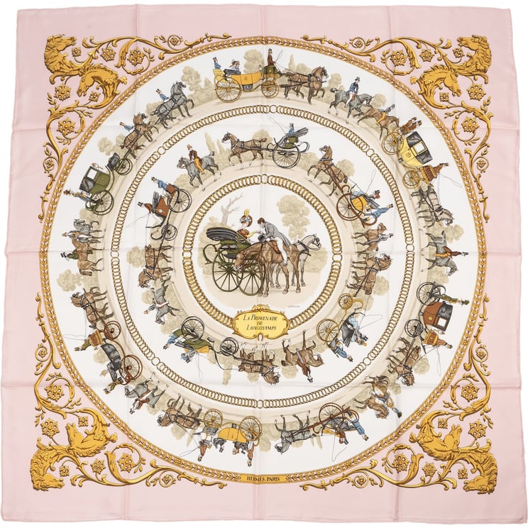 Hermès Hermès La Promenade de Longchamps Silk 90 Scarf Tuch