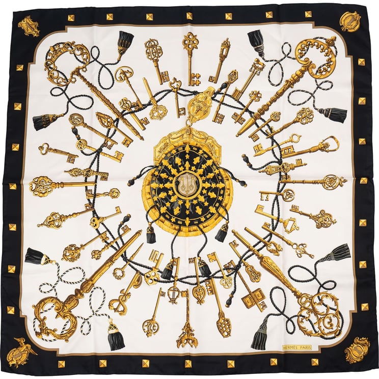 Hermès Hermès Les Clés Silk 90 Scarf Tuch
