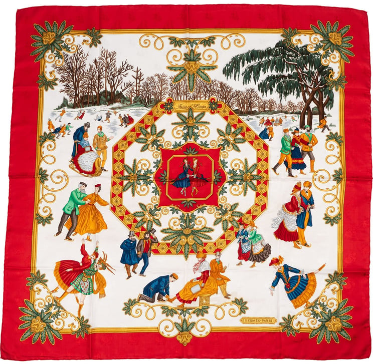 Hermès Hermès Joies d'Hiver Silk Carre 90 Scarf Tuch