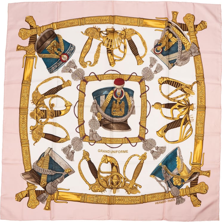 Hermès Hermès Grand Uniforme Silk Carre 90 Scarf Tuch