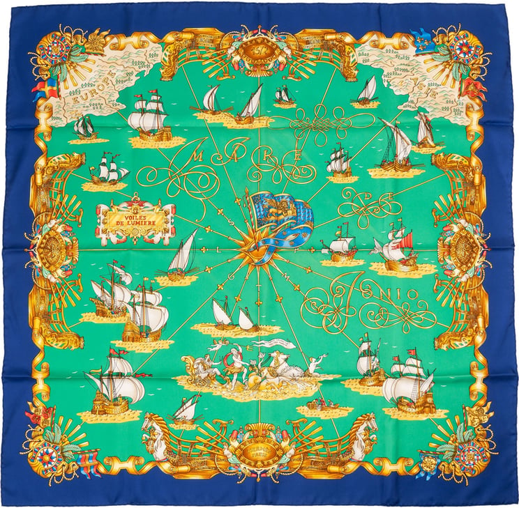 Hermès Hermès Voiles de Lumiere Silk Carre 90 Scarf Tuch