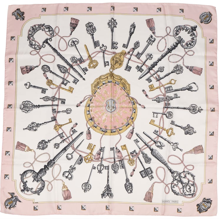 Hermès Hermès Les Clés Silk 90 Scarf Tuch