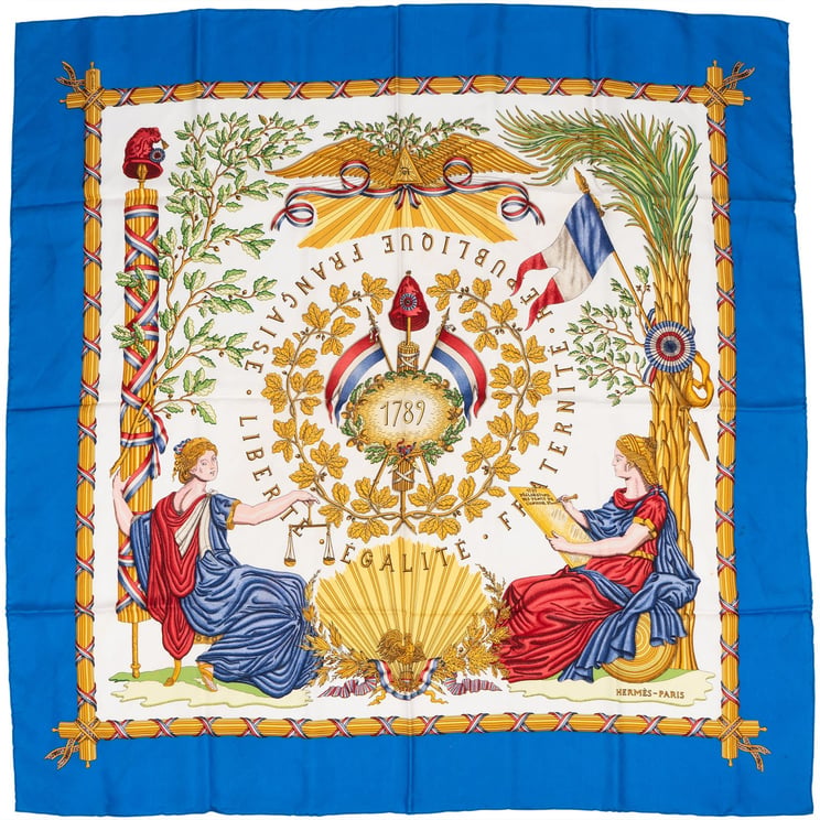 Hermès Hermès Liberté Égalité Fraternité Silk Carre 90 Scarf Tuch