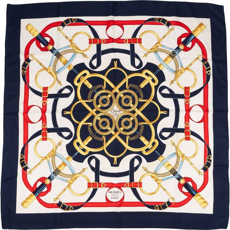 Hermès Hermès Eperon d'Or Silk Carre 90 Scarf Tuch