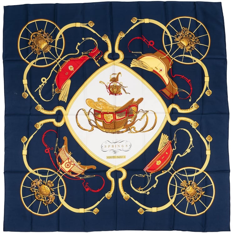 Hermès Hermès Springs Silk 90 Scarf Tuch