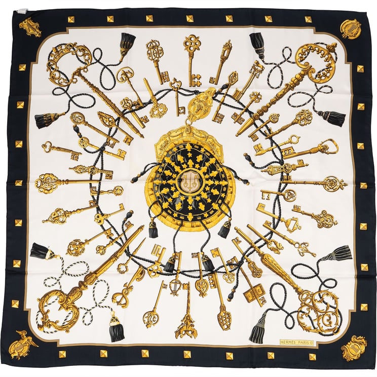 Hermès Hermès Les Clefs Pointues Silk 90 Scarf Tuch