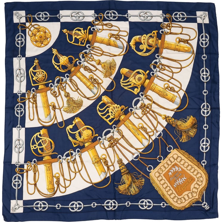 Hermès Hermès Cliquetis Silk 90 Scarf Tuch