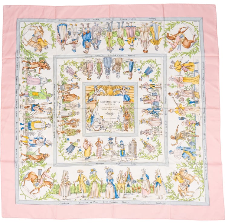 Hermès Hermès Costumes Civils Actuels Silk Carre 90 Scarf Tuch