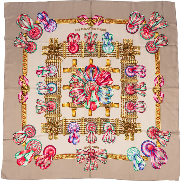 Hermès Hermès Les Rubans du Cheval Silk 90 Scarf Tuch