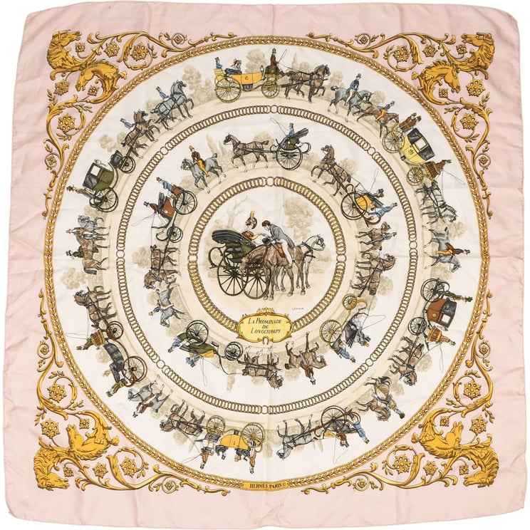 Hermès Hermès La Promenade de Longchamps Silk Carre 90 Scarf Tuch