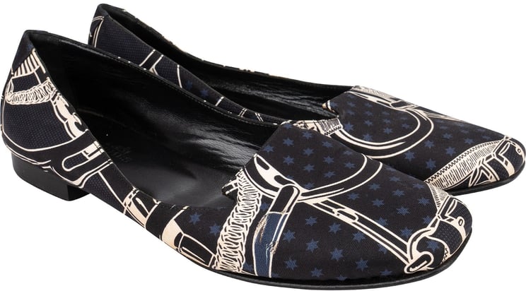 Hermès Hermès Equestrian Printed Loafers Flats (37)