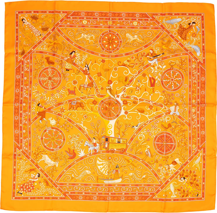 Hermès Hermès Peuple du Vent Silk Carré 90 Tuch Scarf