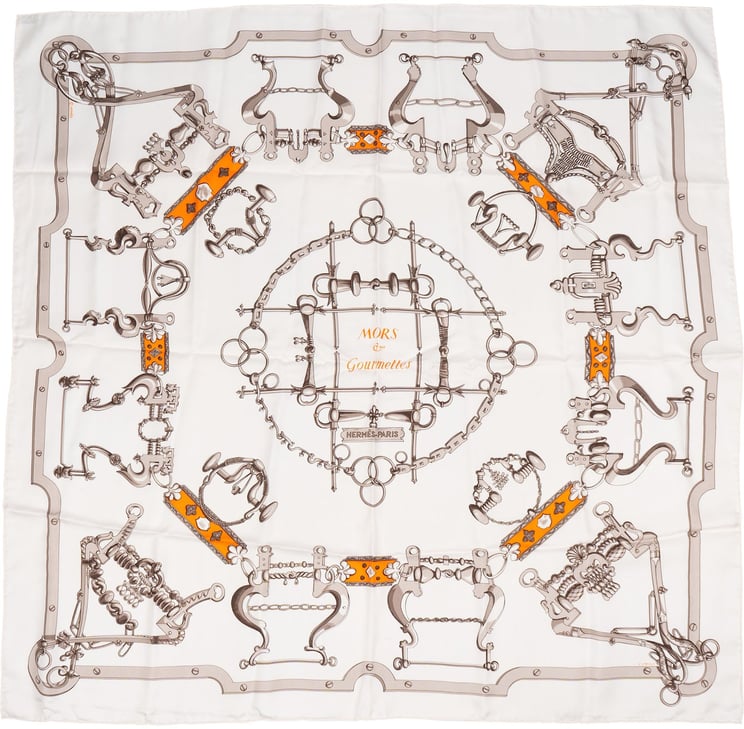 Hermès Hermès Mors & Gourmettes Silk Carre 90 Tuch Scarf