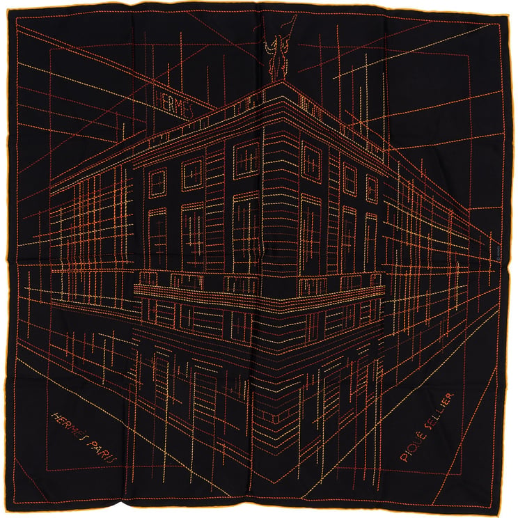 Hermès Hermès Piqué Sellier Silk Carre 65 Tuch Scarf