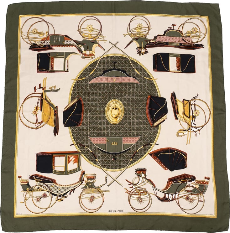 Hermès Hermès Voitures à Transformation Silk 90 Scarf Tuch